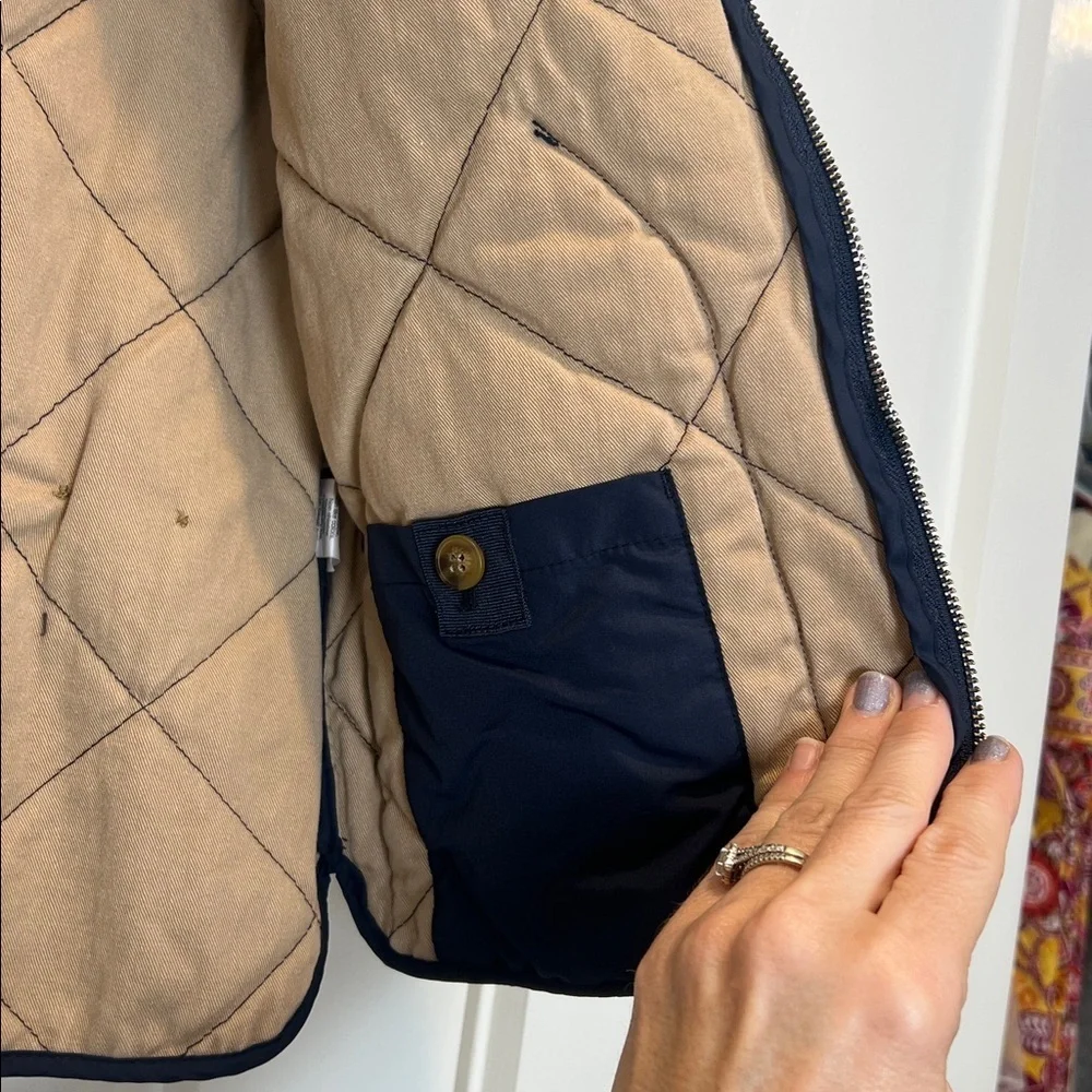 J. Crew Dark Blue Quilted Vest size small.